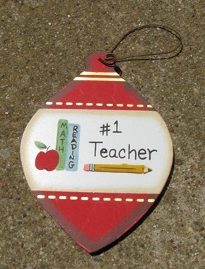 Wood Christmas Ornament wd859 Teacher #1 Wood Christmas Ornament wd859 Teacher #1