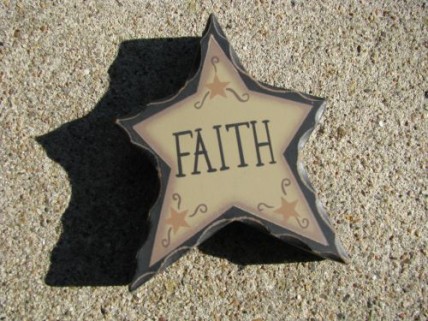 Primitive Wood WD902 - Faith Standing Star Primitive Wood WD902 - Faith Standing Star