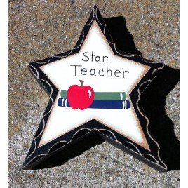 Teacher Gifts WD918 Star Teacher Wood Standing Star 