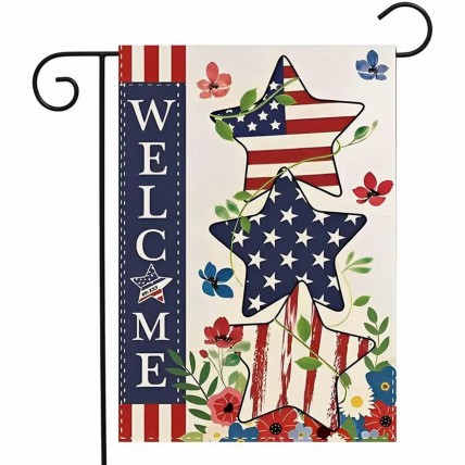 HE2110657 Patriotic Welcome Garden Flag double sided HE2110657 Patriotic Welcome Garden Flag double sided
