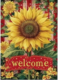 80M5355G04 Sunflowers American Flag Patriotic Garden Flag